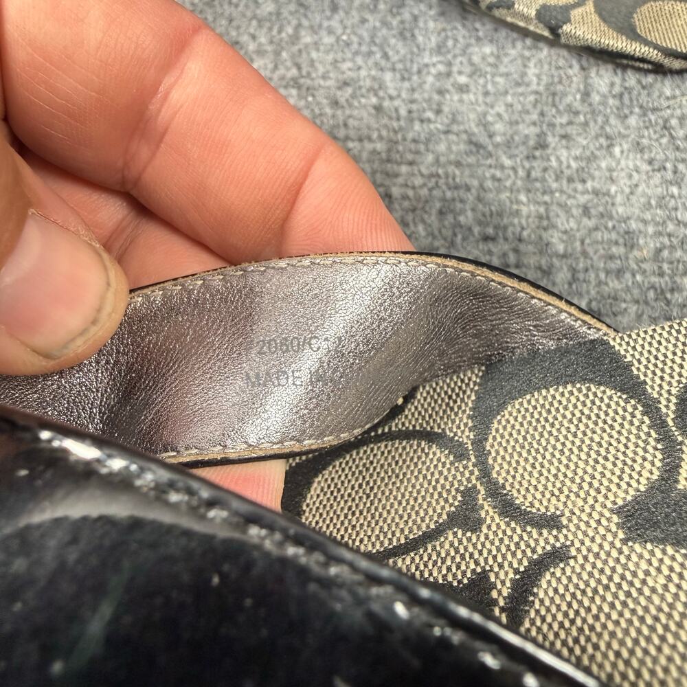 Coach Sylvia Slides Women's 6B Gold/Brown Logo Allover Studded Flashy Preppy - Picture 5 of 8